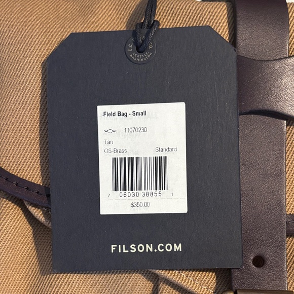 Filson Tan Canvas Field Bag with Leather Accents - Picture 7 of 16